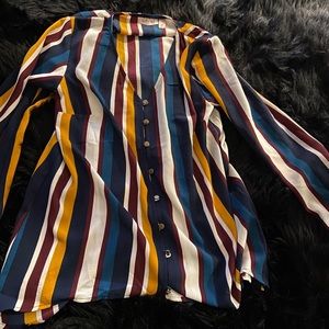 Striped Long Sleeve Blouse